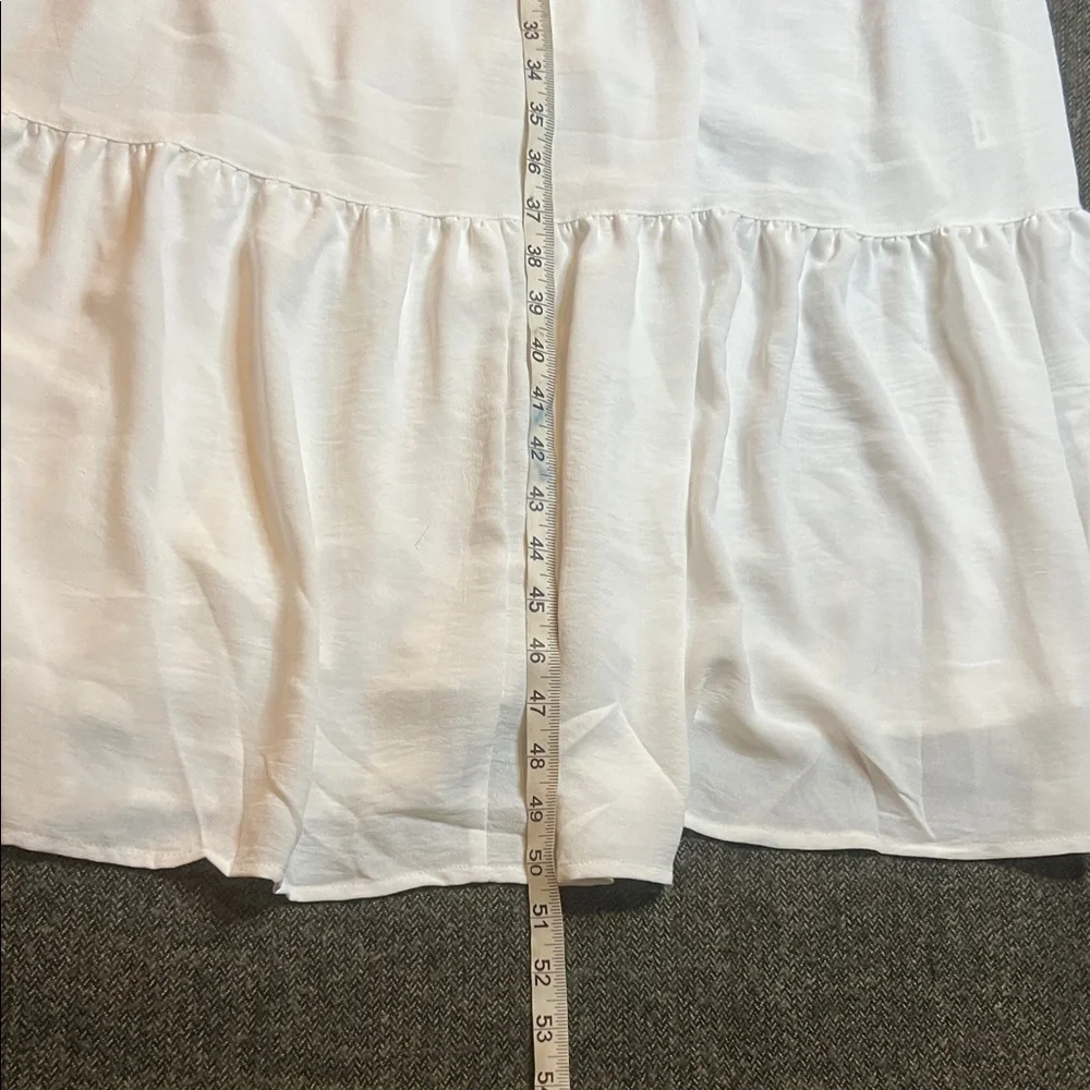 NWT Elegant White Maxi Dress sz L Pockets Adjustable Straps - Picture 8 of 14